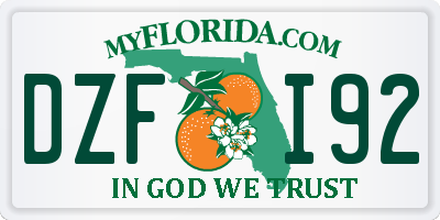 FL license plate DZFI92