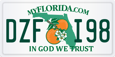 FL license plate DZFI98