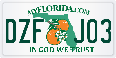 FL license plate DZFJ03