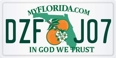 FL license plate DZFJ07