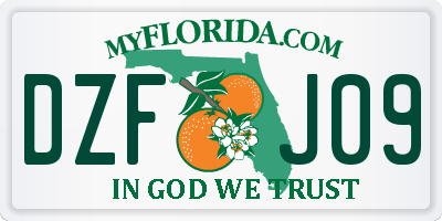 FL license plate DZFJ09