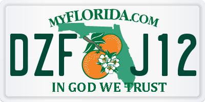 FL license plate DZFJ12