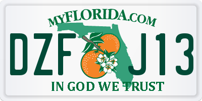 FL license plate DZFJ13