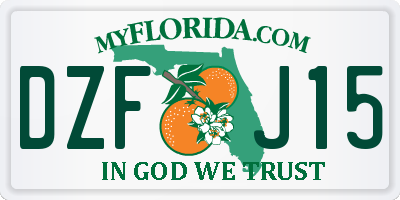 FL license plate DZFJ15