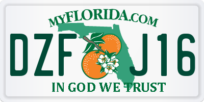FL license plate DZFJ16