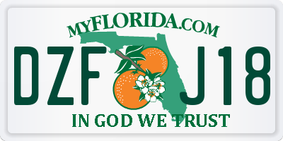 FL license plate DZFJ18