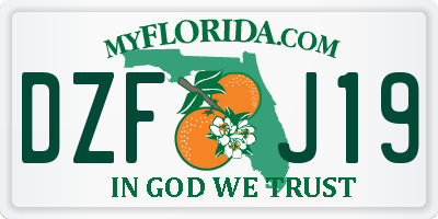 FL license plate DZFJ19