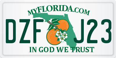 FL license plate DZFJ23
