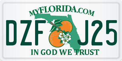 FL license plate DZFJ25