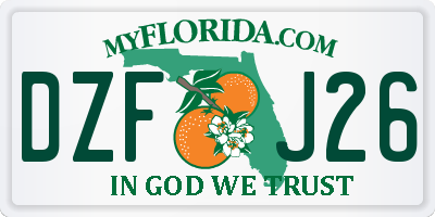 FL license plate DZFJ26