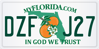 FL license plate DZFJ27