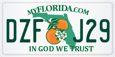 FL license plate DZFJ29