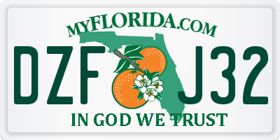 FL license plate DZFJ32