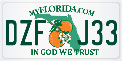 FL license plate DZFJ33