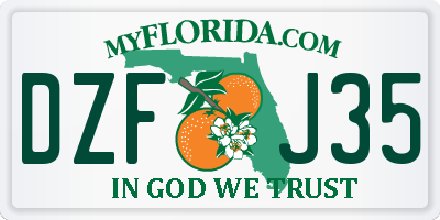 FL license plate DZFJ35