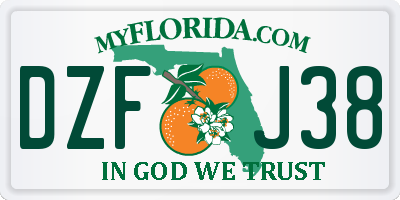 FL license plate DZFJ38