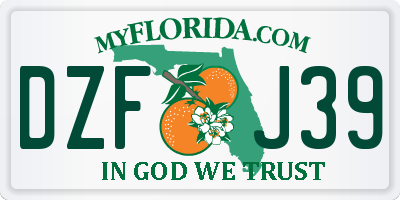 FL license plate DZFJ39