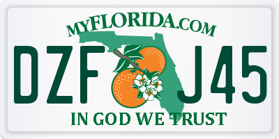 FL license plate DZFJ45