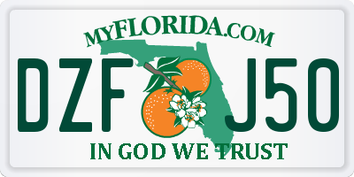 FL license plate DZFJ50