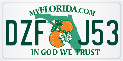 FL license plate DZFJ53