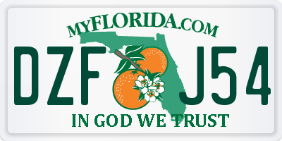 FL license plate DZFJ54