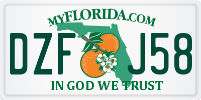 FL license plate DZFJ58