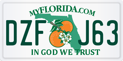 FL license plate DZFJ63