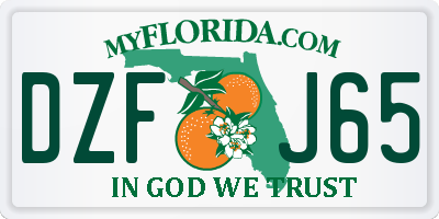 FL license plate DZFJ65