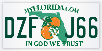 FL license plate DZFJ66