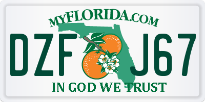 FL license plate DZFJ67