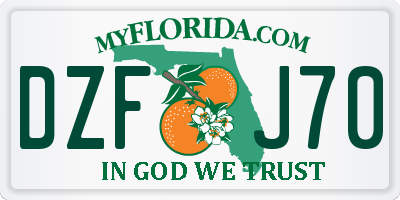 FL license plate DZFJ70