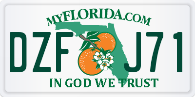 FL license plate DZFJ71