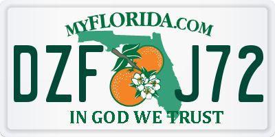 FL license plate DZFJ72