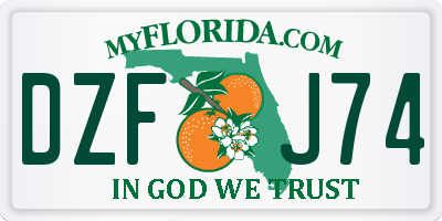 FL license plate DZFJ74