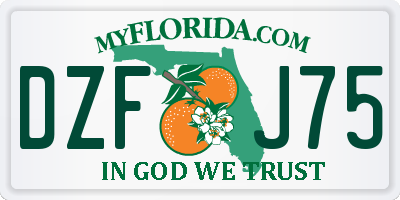 FL license plate DZFJ75