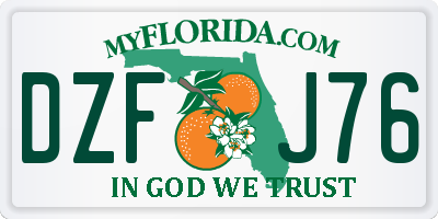 FL license plate DZFJ76