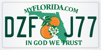 FL license plate DZFJ77