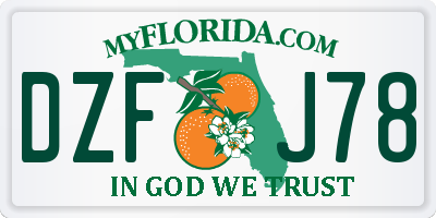 FL license plate DZFJ78