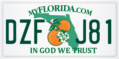 FL license plate DZFJ81