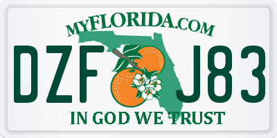 FL license plate DZFJ83