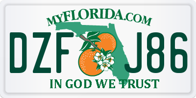 FL license plate DZFJ86