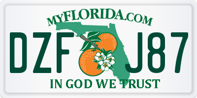 FL license plate DZFJ87