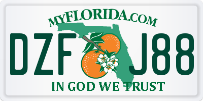 FL license plate DZFJ88