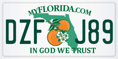 FL license plate DZFJ89