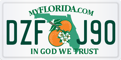 FL license plate DZFJ90