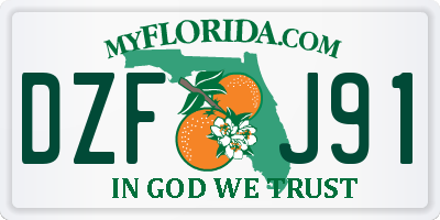 FL license plate DZFJ91