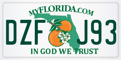 FL license plate DZFJ93