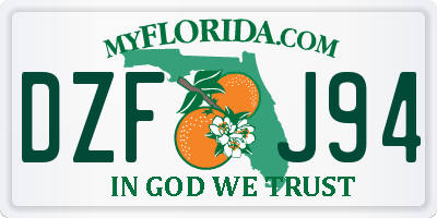 FL license plate DZFJ94