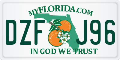 FL license plate DZFJ96