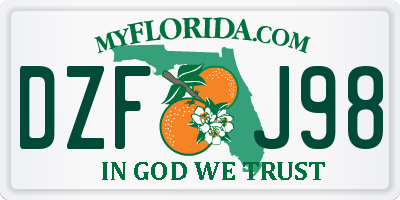FL license plate DZFJ98